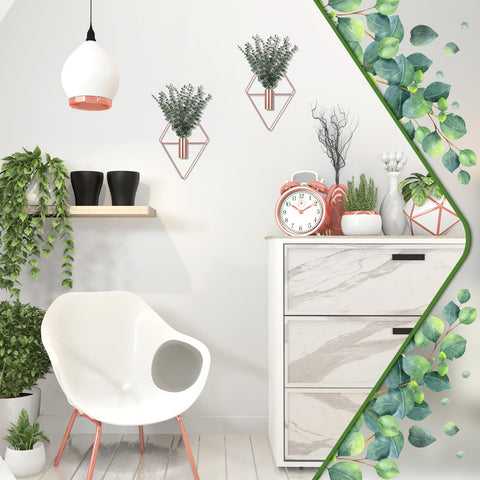 Durable metal with rose gold accents supports long-lasting decorative use.