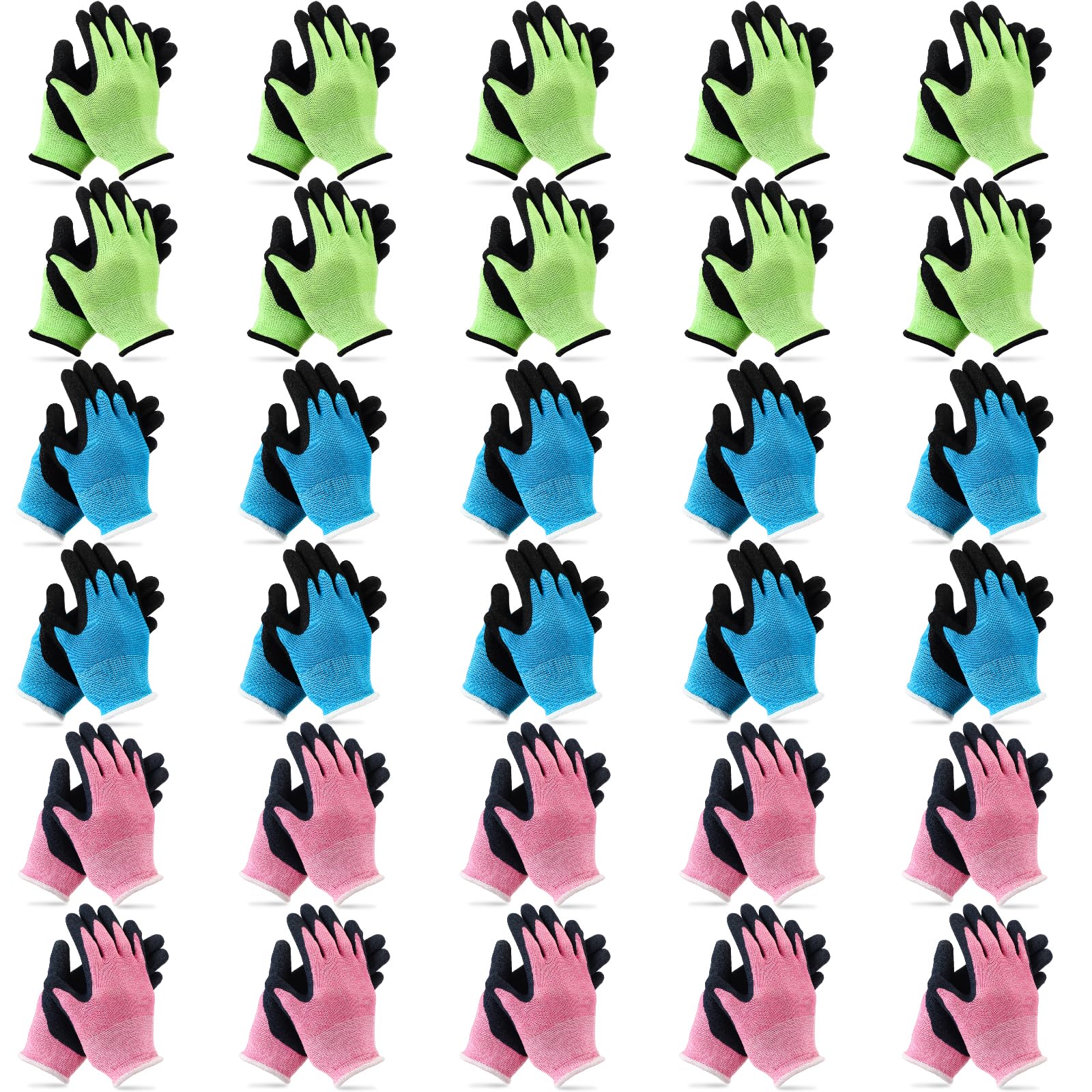 Jeyiour kids gardening gloves pink, soft feel, non-slip grip for little hands