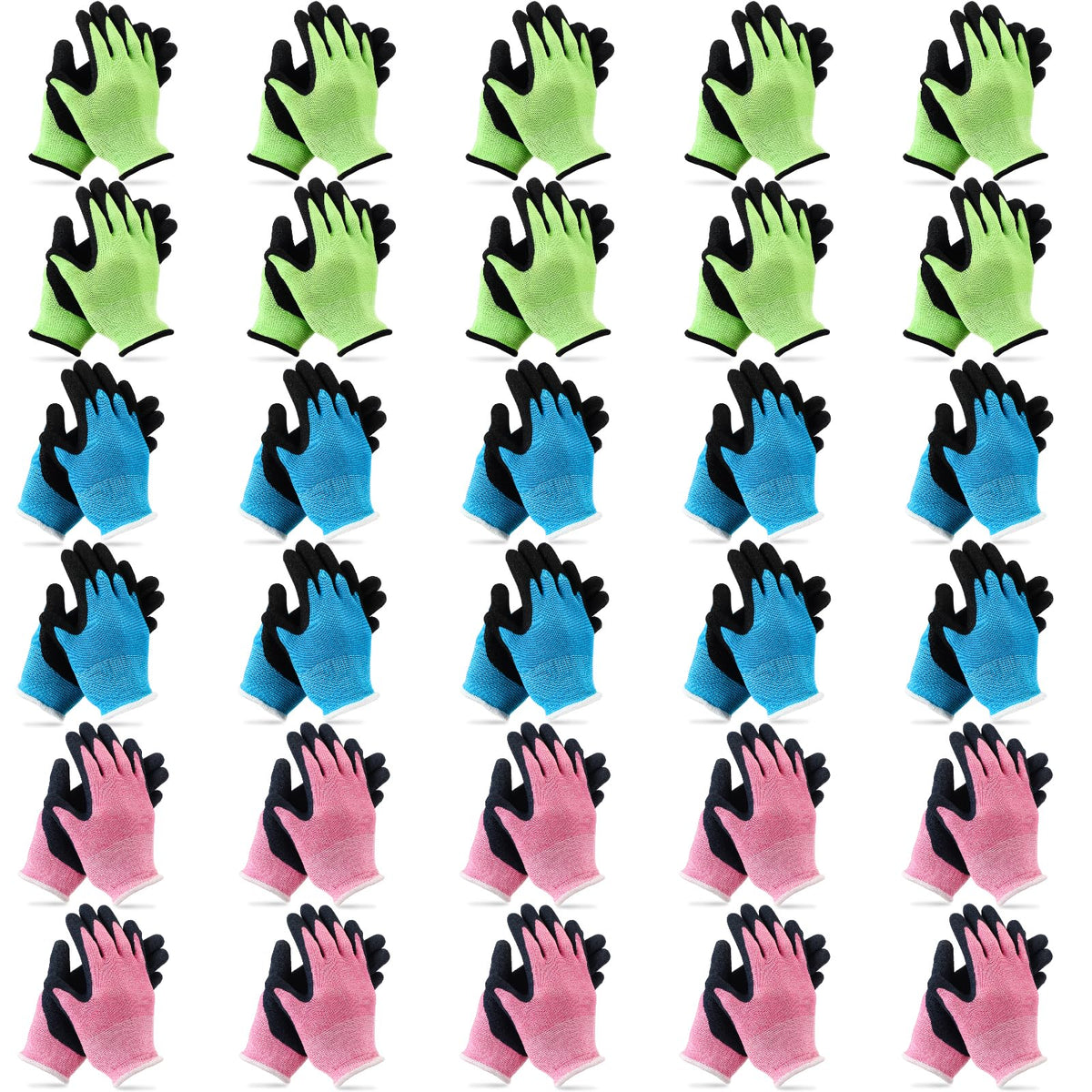 Jeyiour kids gardening gloves pink, soft feel, non-slip grip for little hands