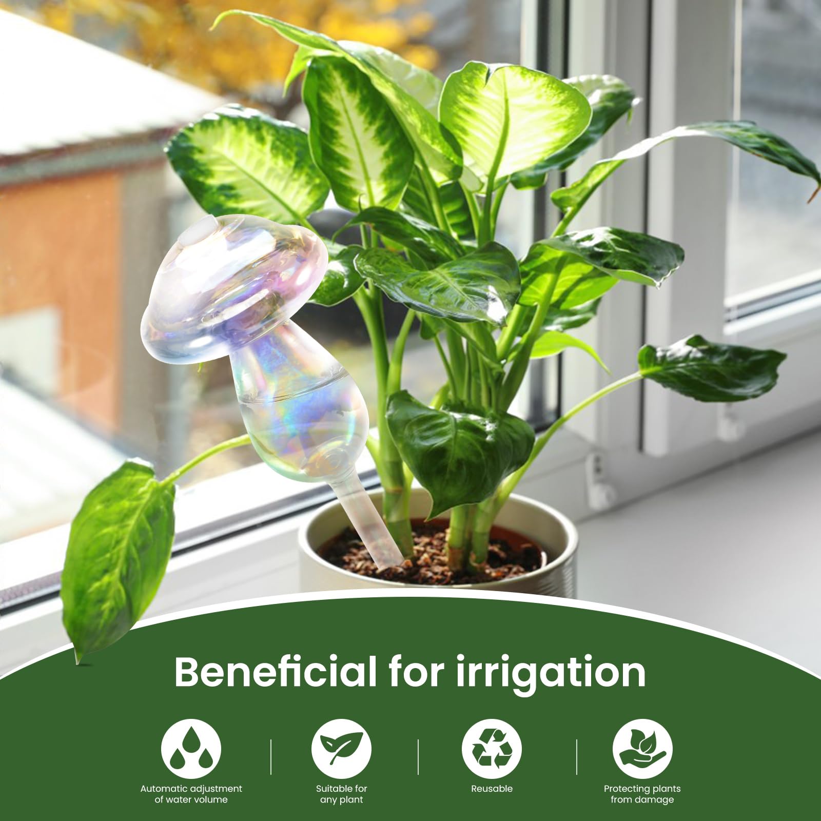 JFLLAJNF reflective laser design globe adds color and decor while watering.