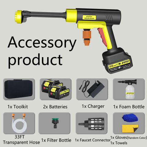 JFOTOY two 4000mAh batteries provide extended cleaning sessions on a single charge