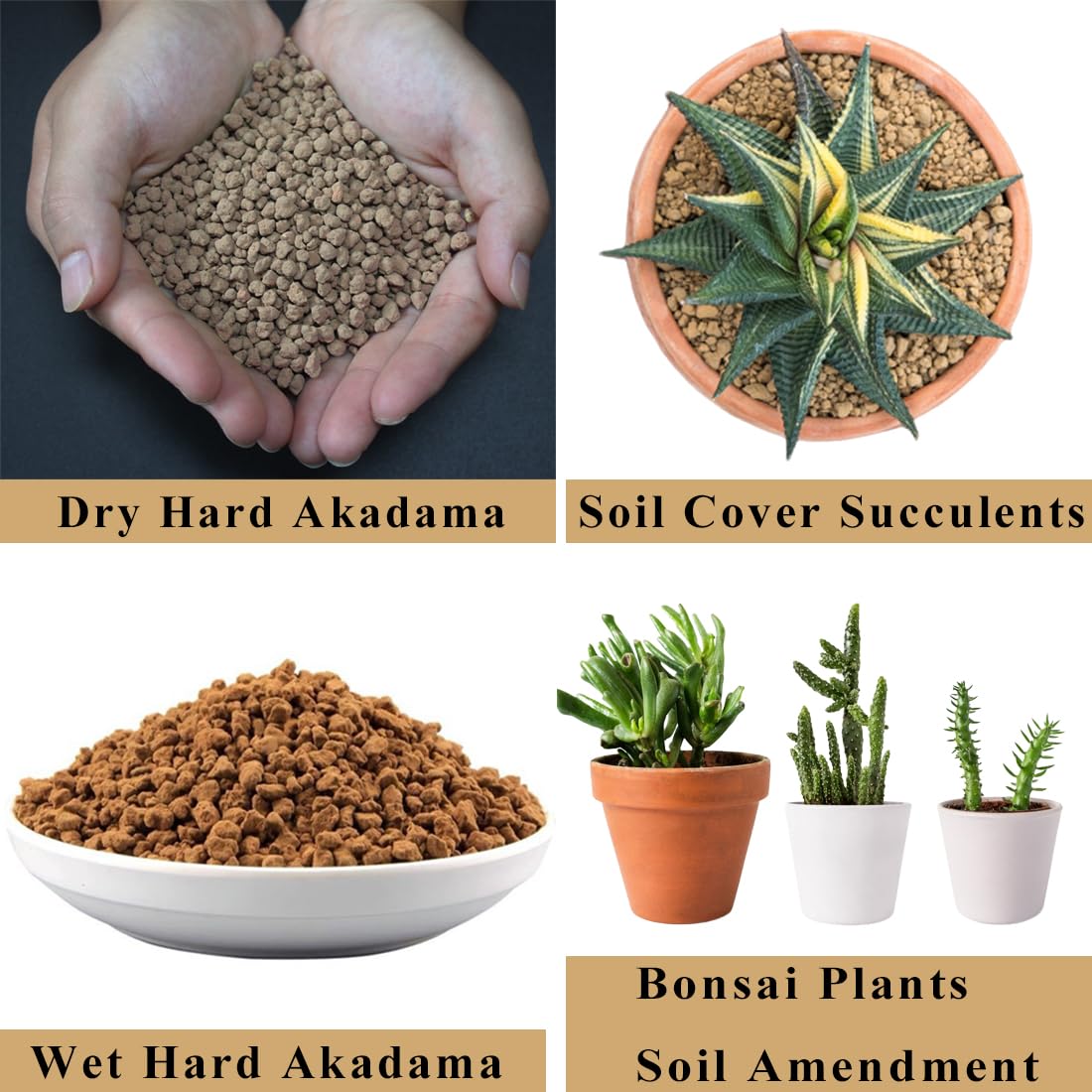 JFWOD Akadama 3-6mm wet color signals watering needs.