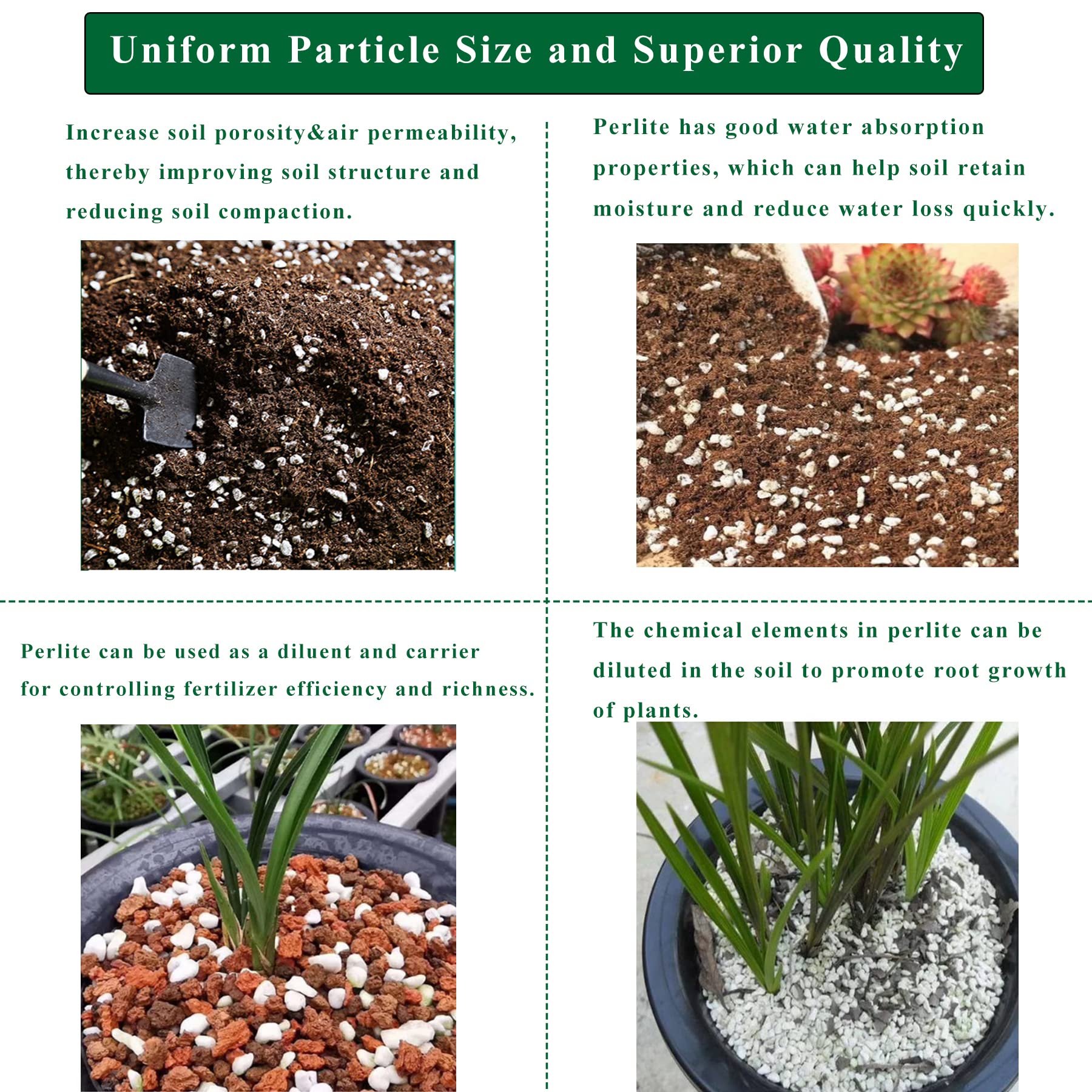 JFWOD perlite for hydroponics promotes drainage and oxygen access in water culture.