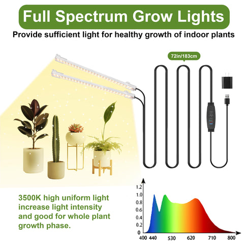 JhauvMw 8.6-inch LED grow light strips side view for even lighting