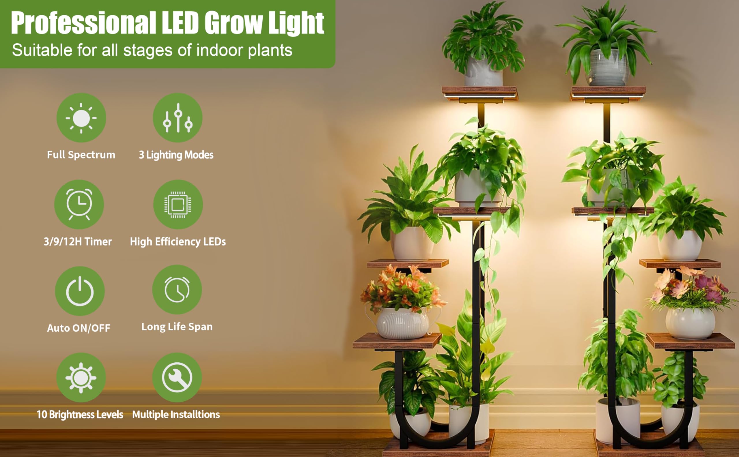 JhauvMw indoor plant setup under LED light promotes healthy growth