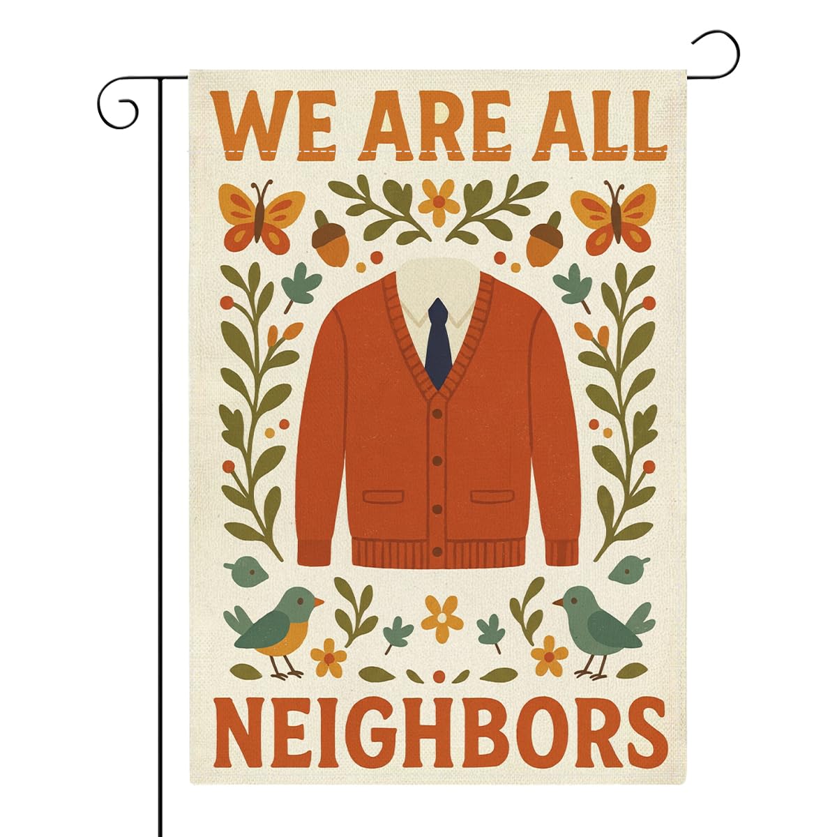 JHFDTY We Are All Neighbors garden flag, double-sided, inviting outdoor decor