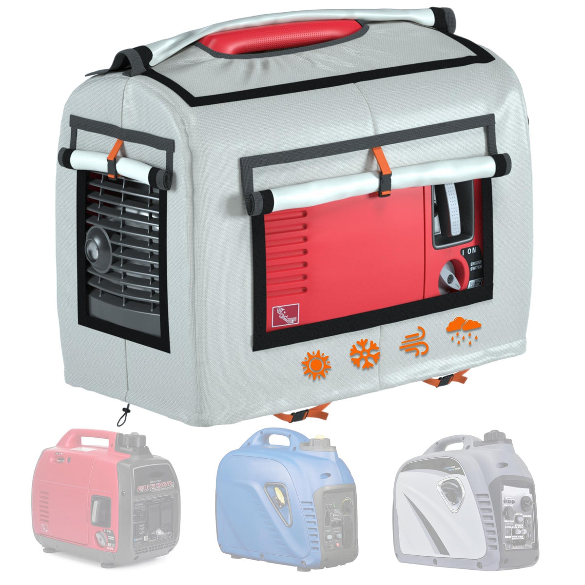 JIAHOO generator cover in beige with running setup for easy on-the-go protection
