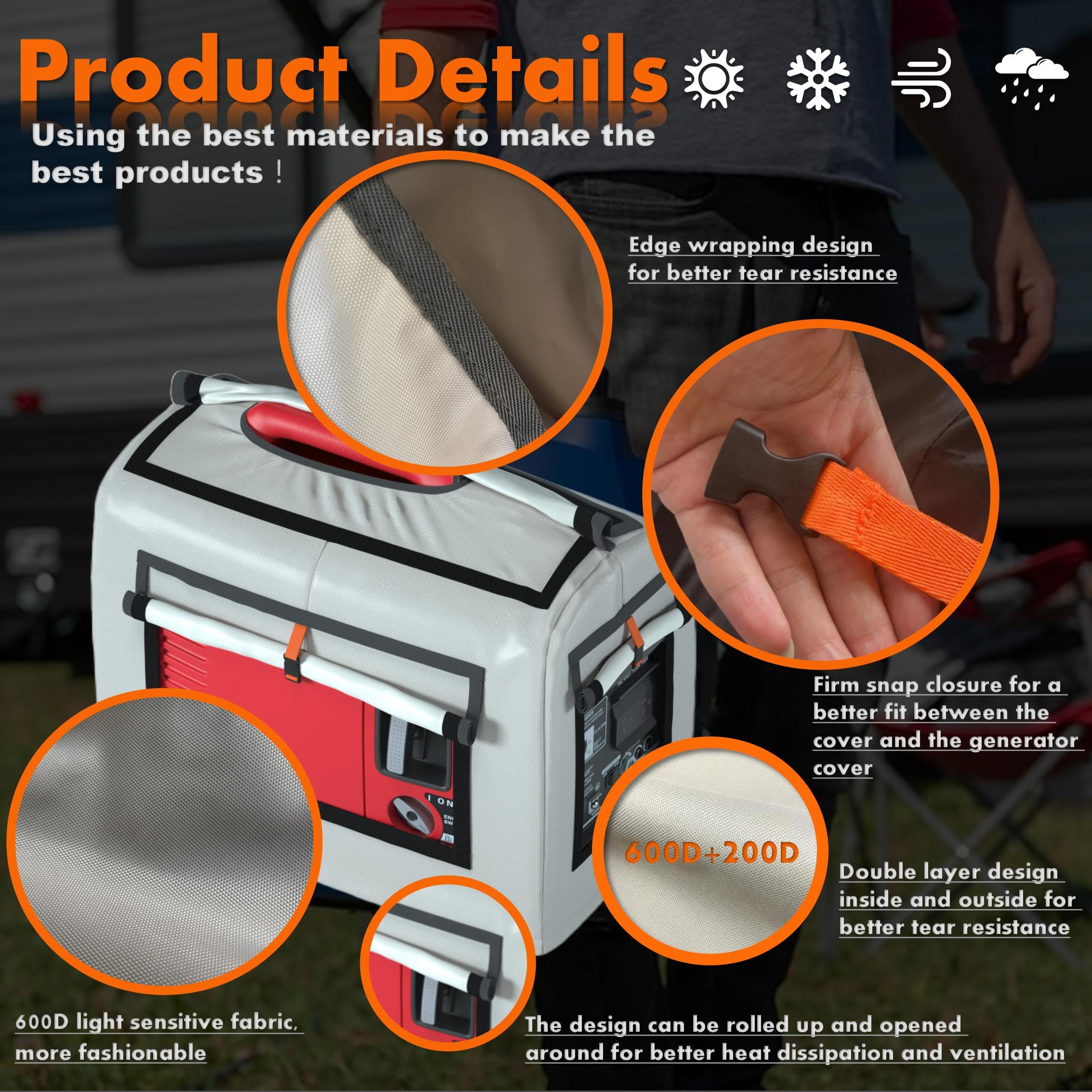 JIAHOO universal-fit beige cover for multiple generator brands and models