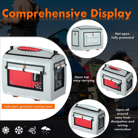 JIAHOO cover shows waterproof, UV-protected fabric ideal for outdoor generator use