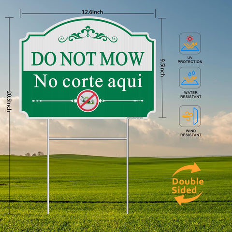 JIAMING Do Not Mow yard sign back view reinforces polite guidance for outdoor spaces