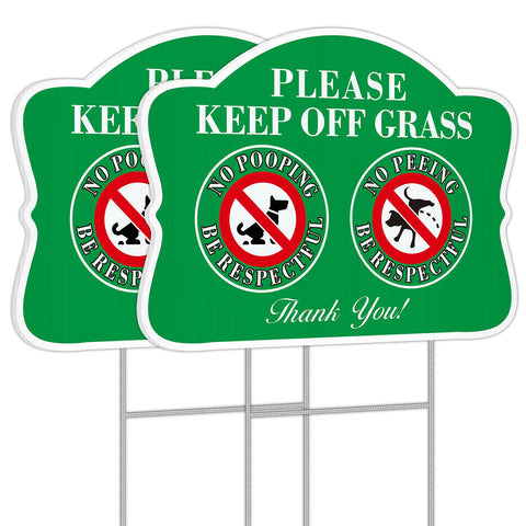 JIAMING no pooping dog sign 12x9 inch, double-sided for outdoor visibility