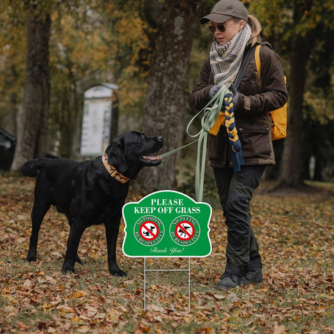 JIAMING polite reminder sign guards front yard grass