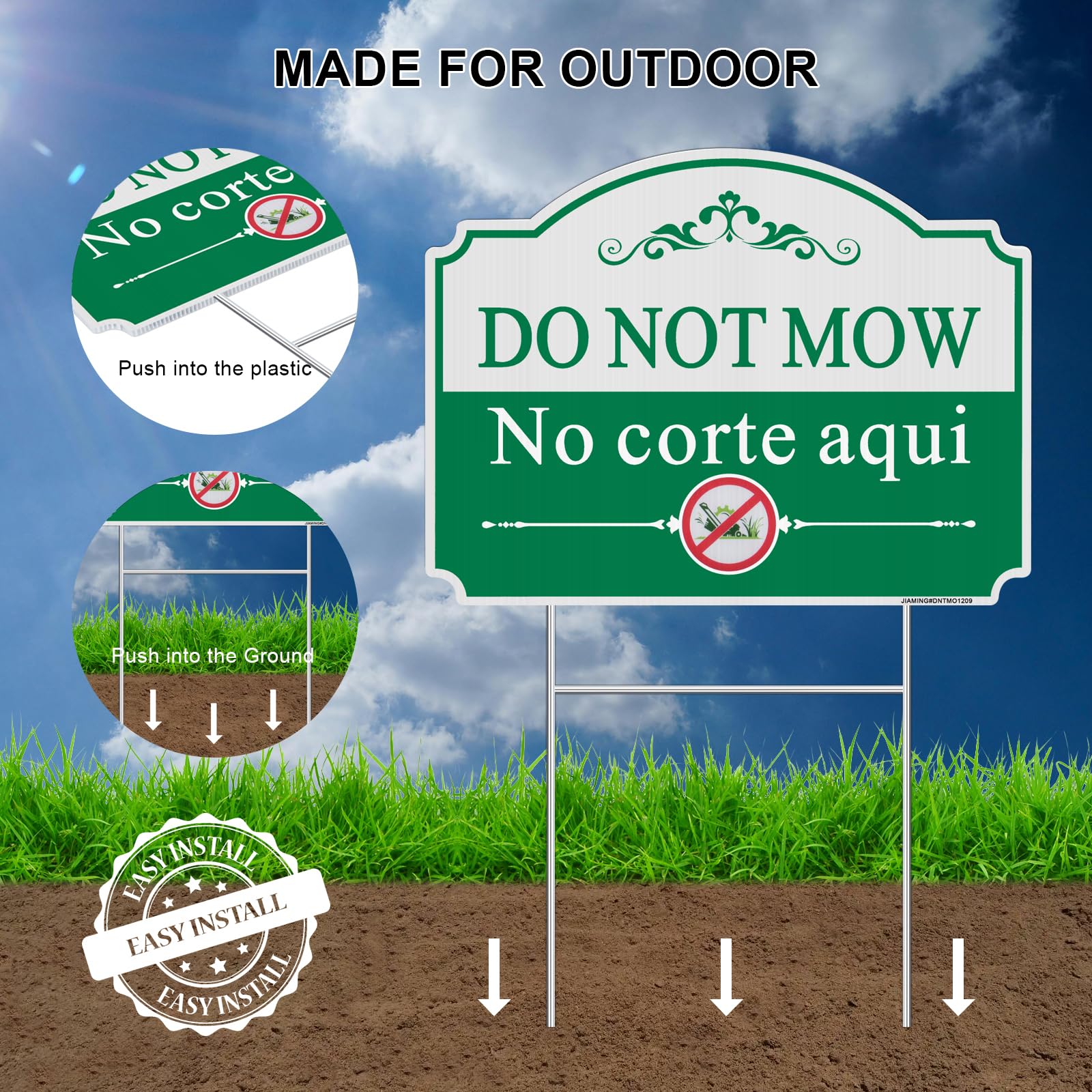 JIAMING Weatherproof yard sign demonstrates UV protection for year-round use