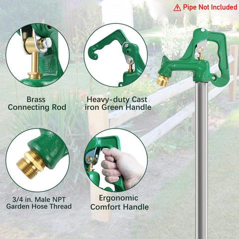 JIANBENKJ frost-proof hydrant head with NPT connection shows standard pipe compatibility.