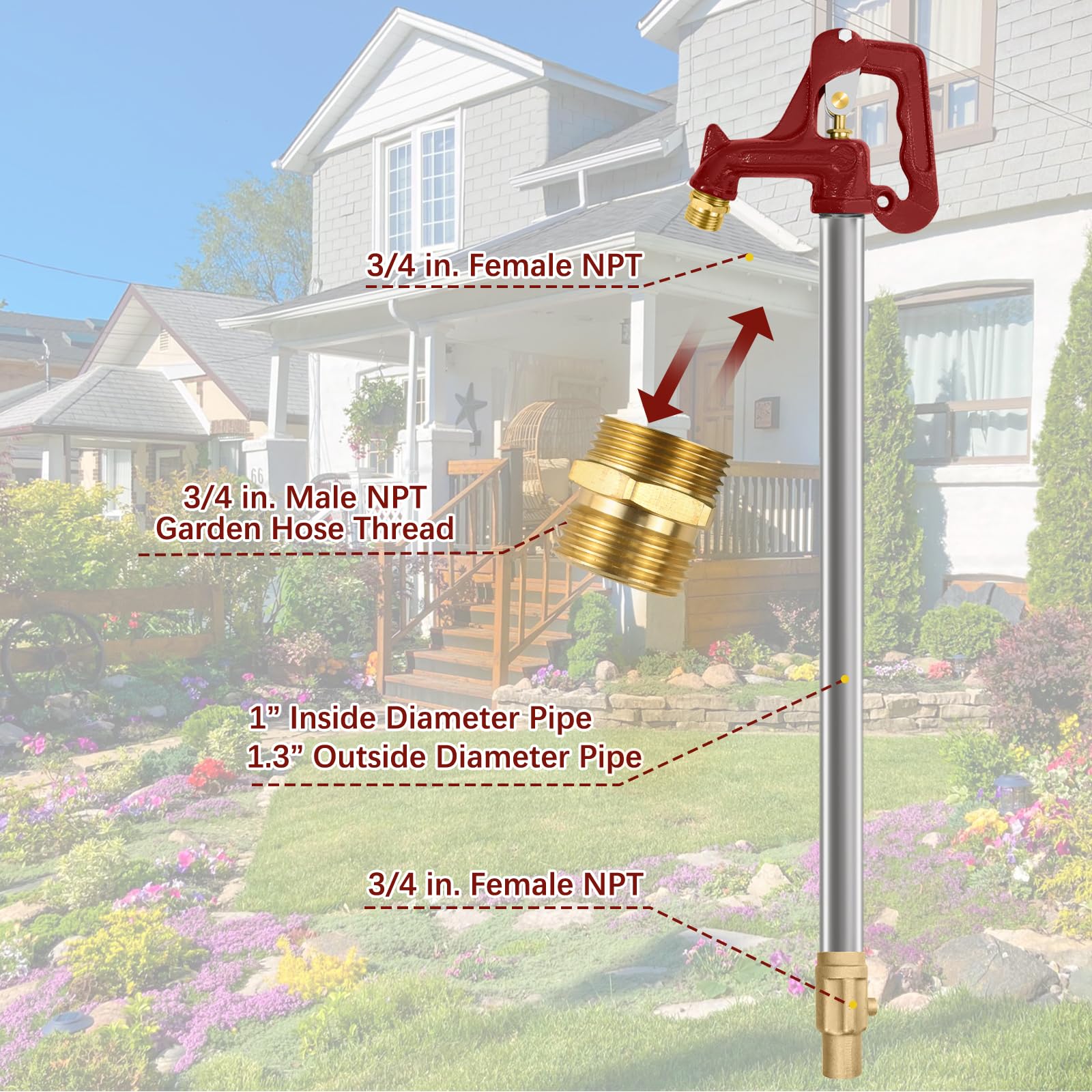 JIANBENKJ frost-proof yard hydrant heavy-duty cast iron head emphasizes durability