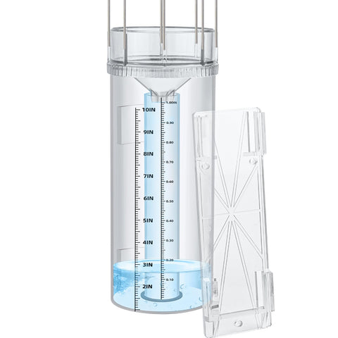 JIANBENKJ rain gauge exterior view with large, easy-to-read measurements for precise rainfall tracking.