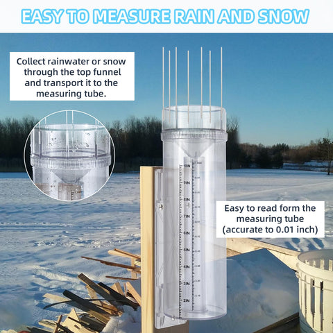 JIANBENKJ rain gauge with mounting bracket for simple post installation.