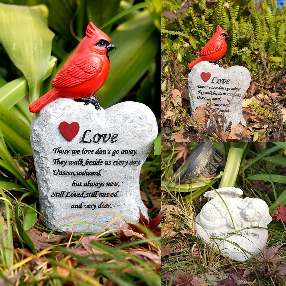 Jiasku Cardinal bird figurine adds a warm memory to your yard.