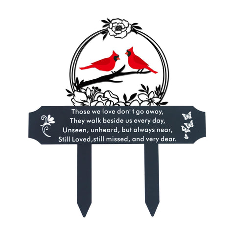 Jiasku Cardinals Memorial Marker weatherproof metal maintains beauty across seasons.