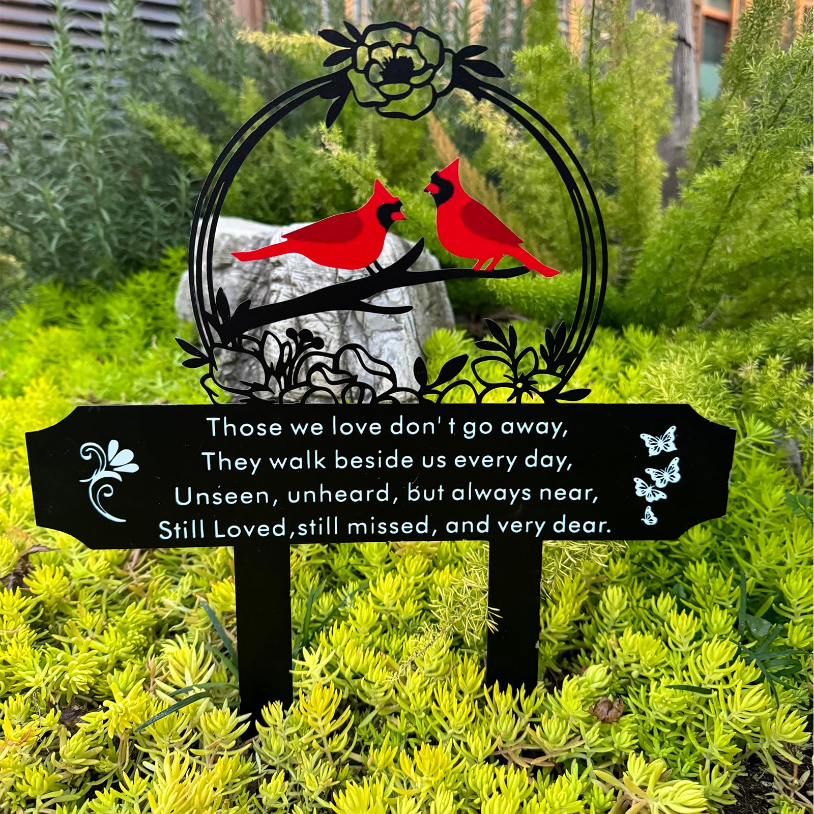 Jiasku Cardinals Memorial Marker yard stake for outdoor remembrance and durable display.