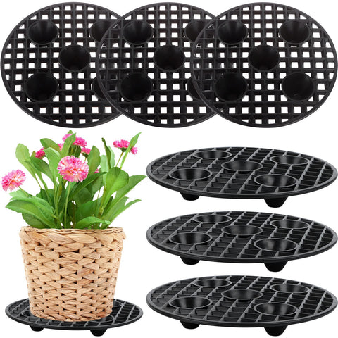 JiaUfmi 6-piece plant pot elevators lift pots to protect floors from dirt.