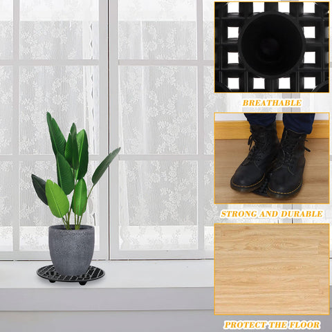 JiaUfmi plastic risers keep pots elevated while simplifying floor cleaning.