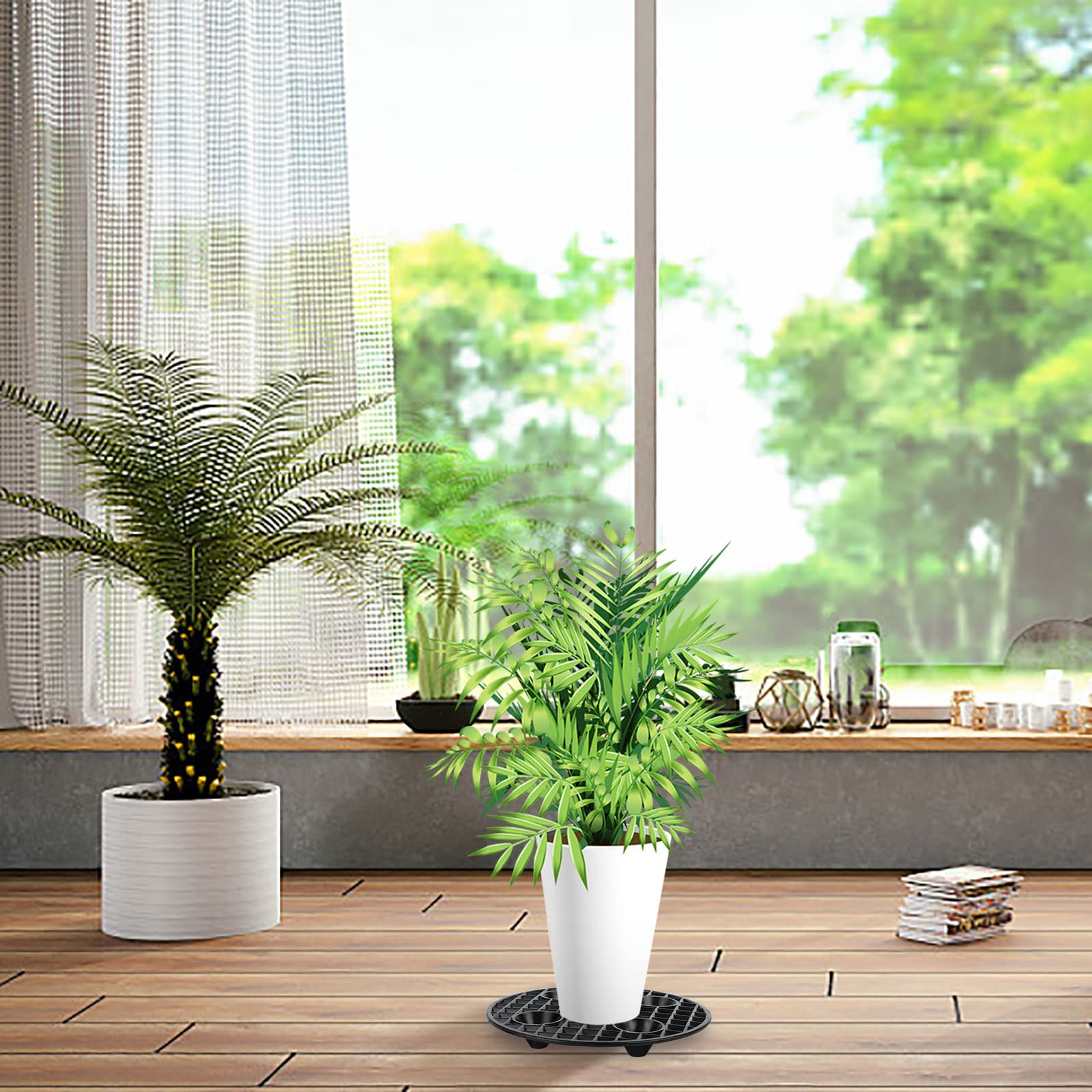 JiaUfmi round-mesh pot stands promote airflow under pots.