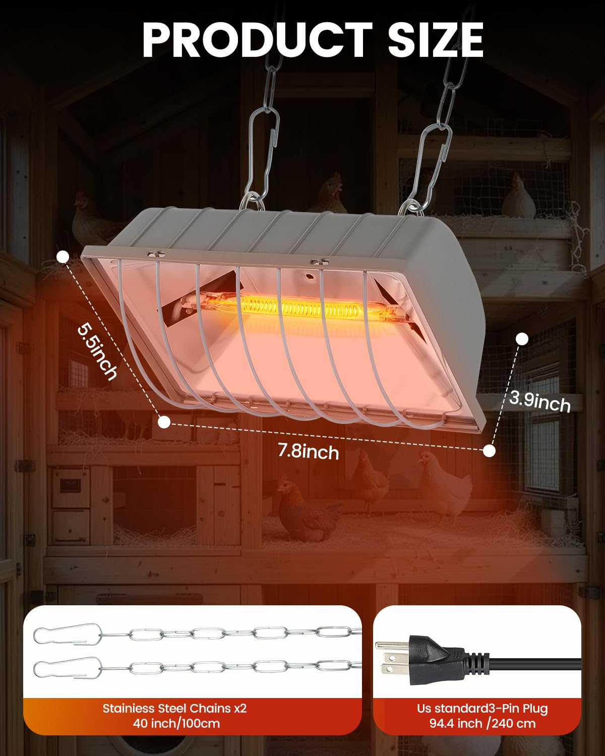JIAXIDE multi-species heater suitable for coops, brooders, ducks, and small pets.