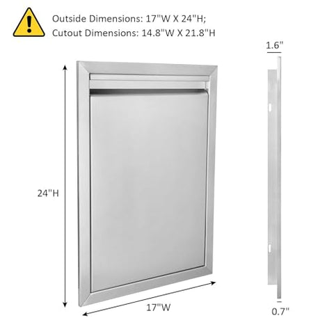 JIE JIN 17x24 door, 304 stainless steel withstands weather.