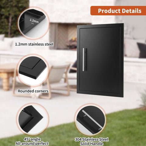 JIE JIN black coated door resists weather and scratches for outdoor durability.