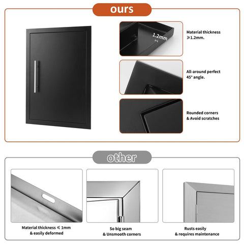 JIE JIN versatile outdoor door for BBQ islands, fireplaces, and more.