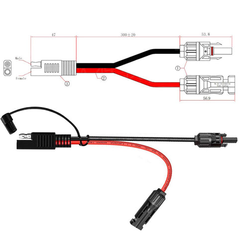 Jienk waterproof cap protects the SAE connector from rain and dust during outdoor use.