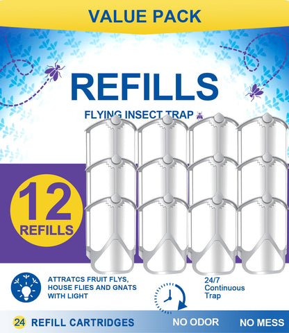 Jiermadun 12-pack refill cartridges ready for quick replacement and continuous insect control.