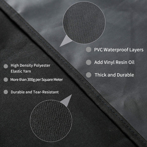 Velcro straps and sturdy handles keep the Jiesuo 7106 cover secure during windy weather.