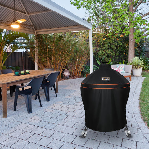 Durable handle in use for easy removal and transport of the grill.
