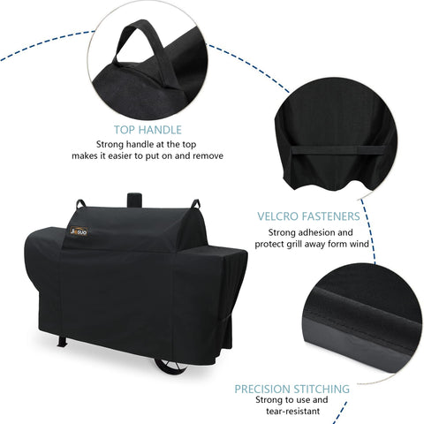 JIESUO heavy-duty straps secure the cover against windy days.