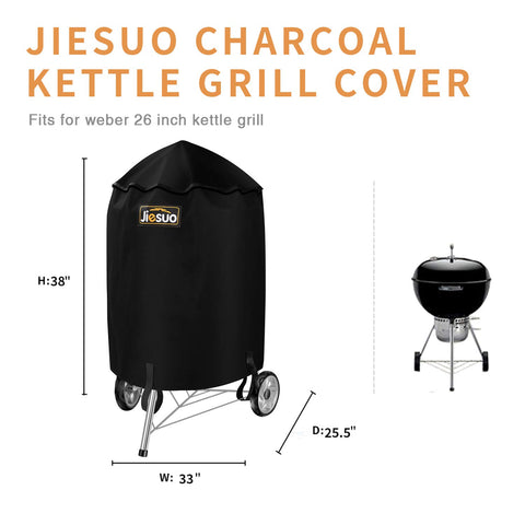 JIESUO Velcro straps securing grill cover during windy conditions.
