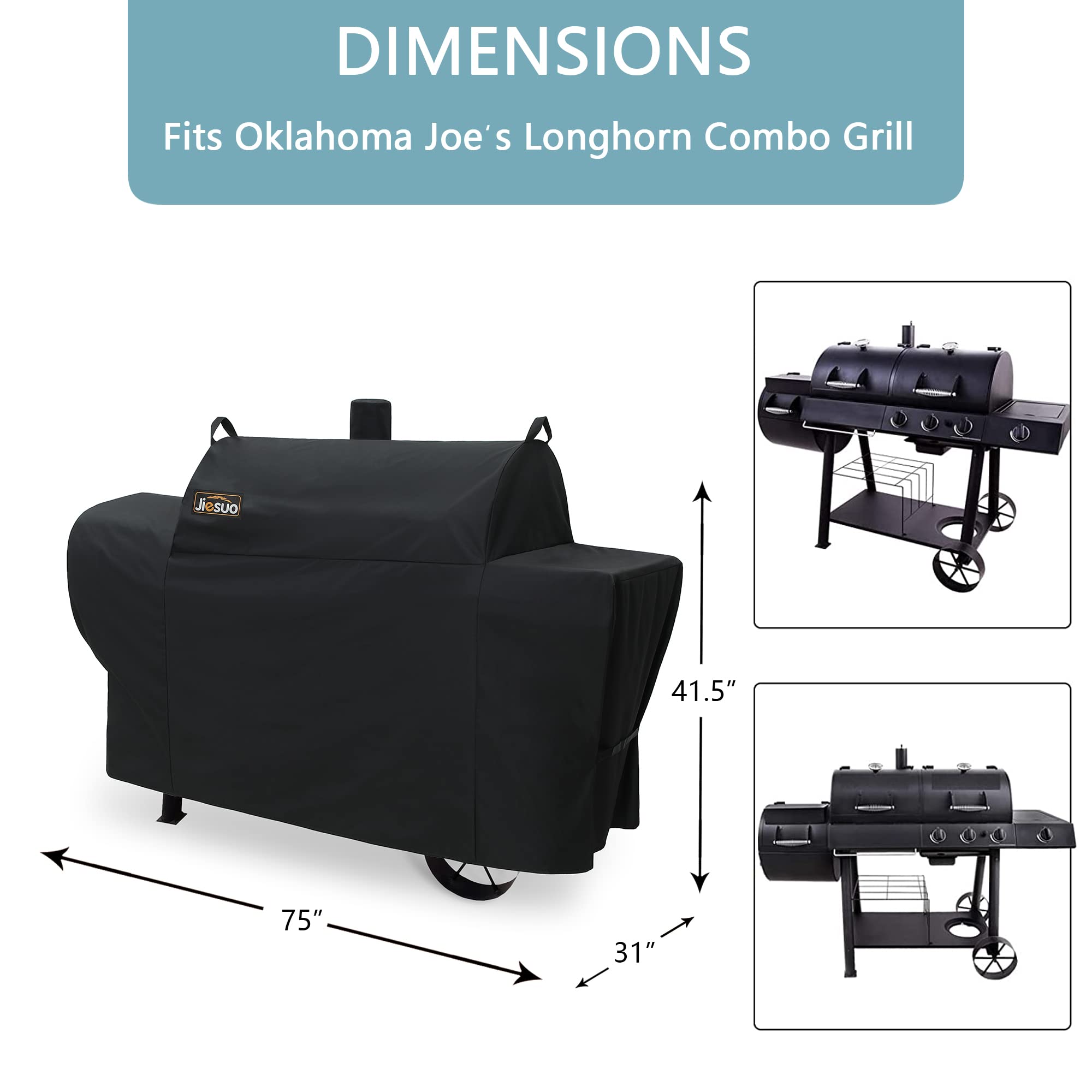 JIESUO waterproof 600D cover shields against rain and splashes during cookouts.
