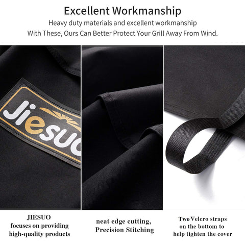 JIESUO waterproof lining close-up on grill cover.