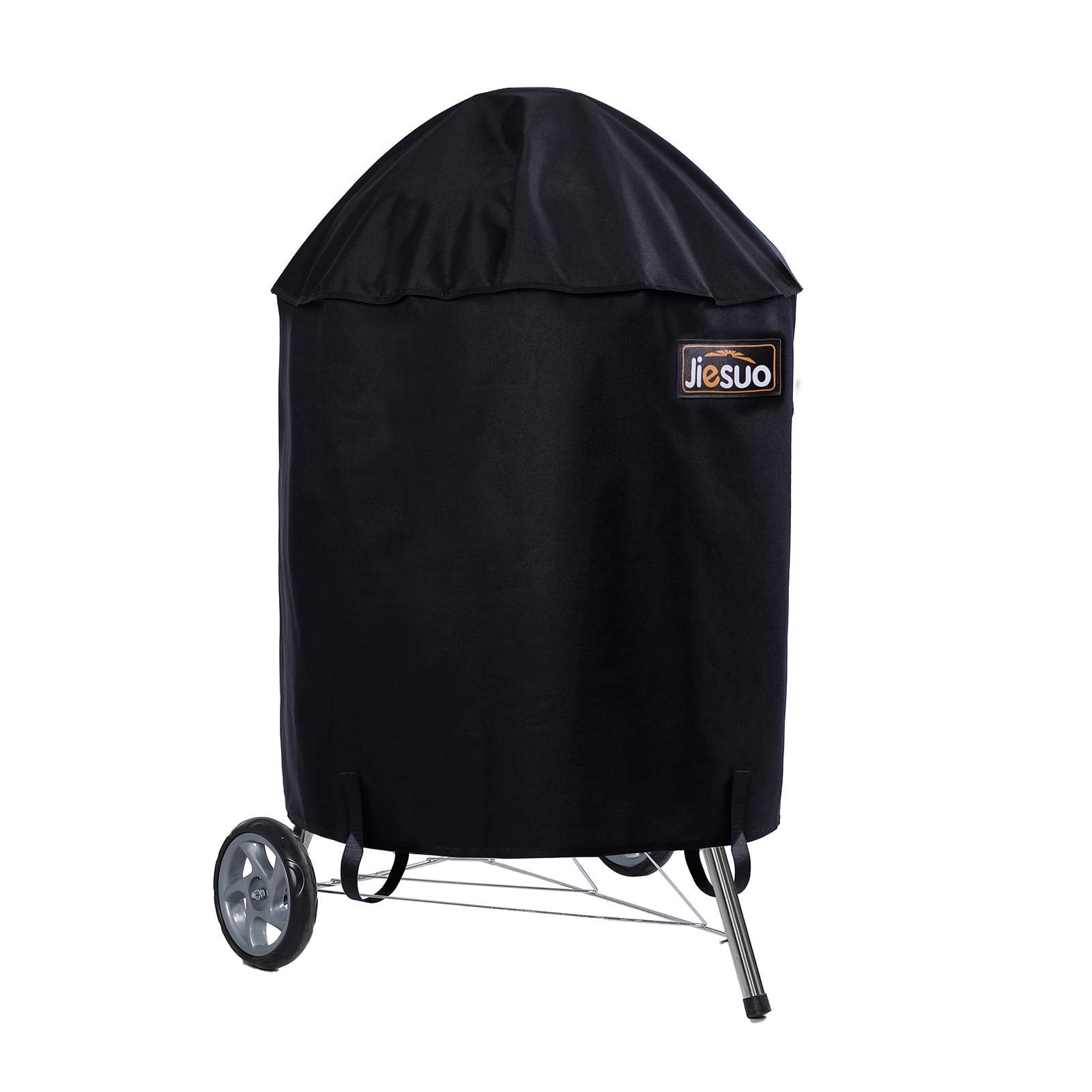 JIESUO grill cover for Weber 26 inch, front view, protects from rain and sun.