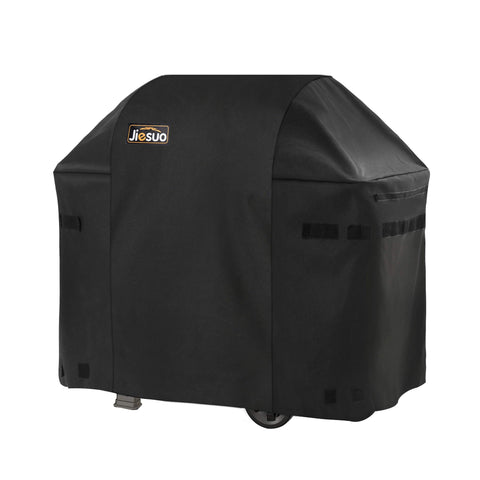 JIESUO grill cover for Weber Spirit 310, front view, protects against rain and sun.