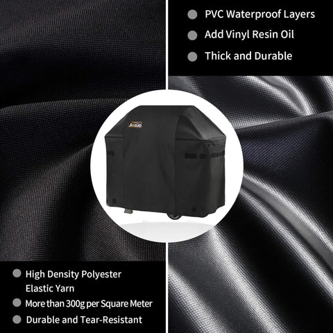 JIESUO grill cover for Weber Spirit 310, waterproof material protects against moisture.