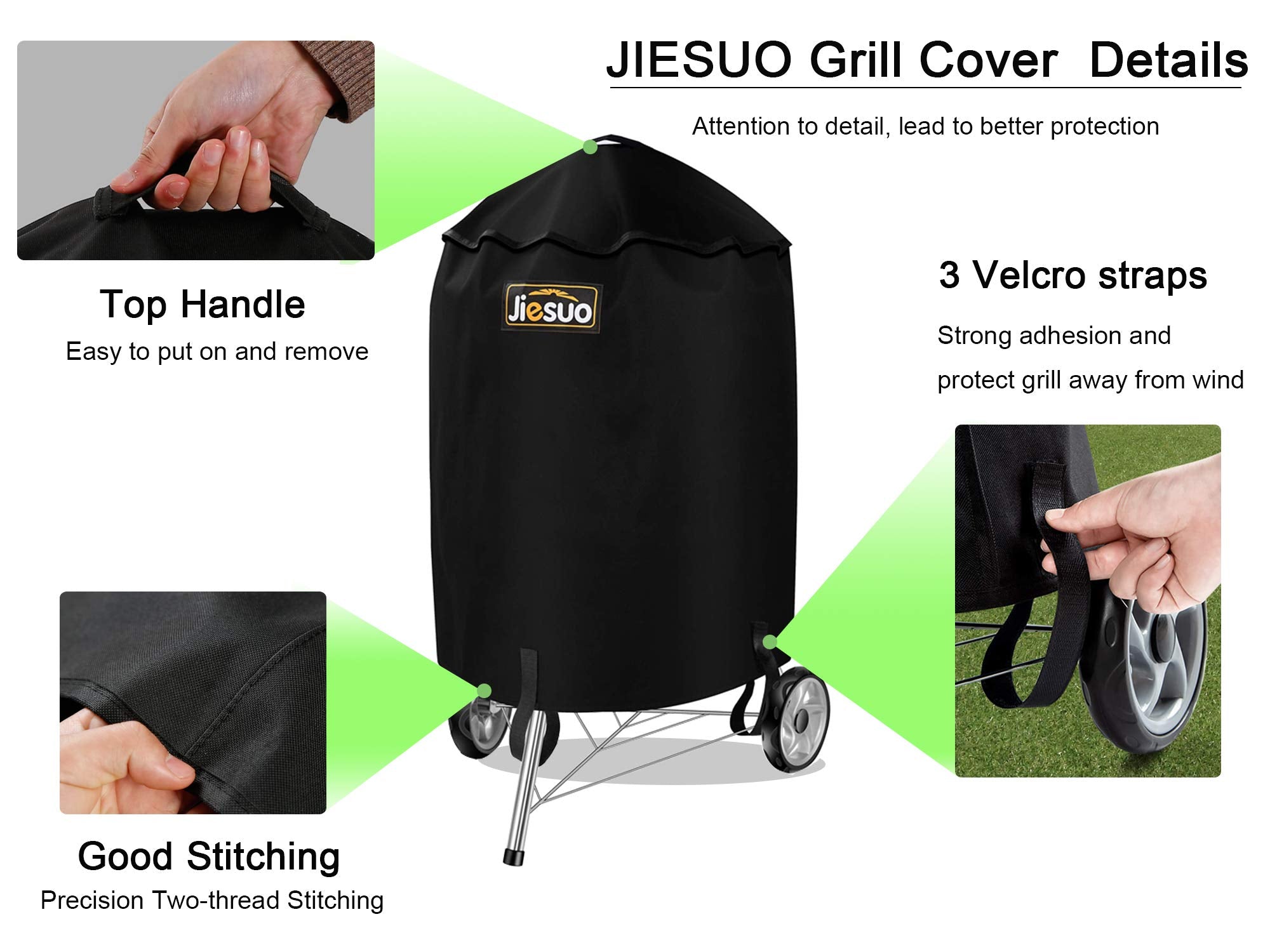 Heavy-duty 600D polyester withstands sun and wind for long-lasting protection