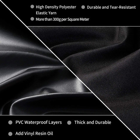 Velcro straps and handles secure the cover during windy conditions