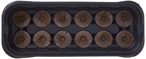 Jiffy base tray keeps moisture contained for steady germination.