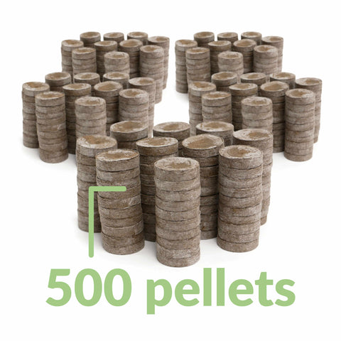 Jiffy peat pellets compatible with hydroponic systems and soil.