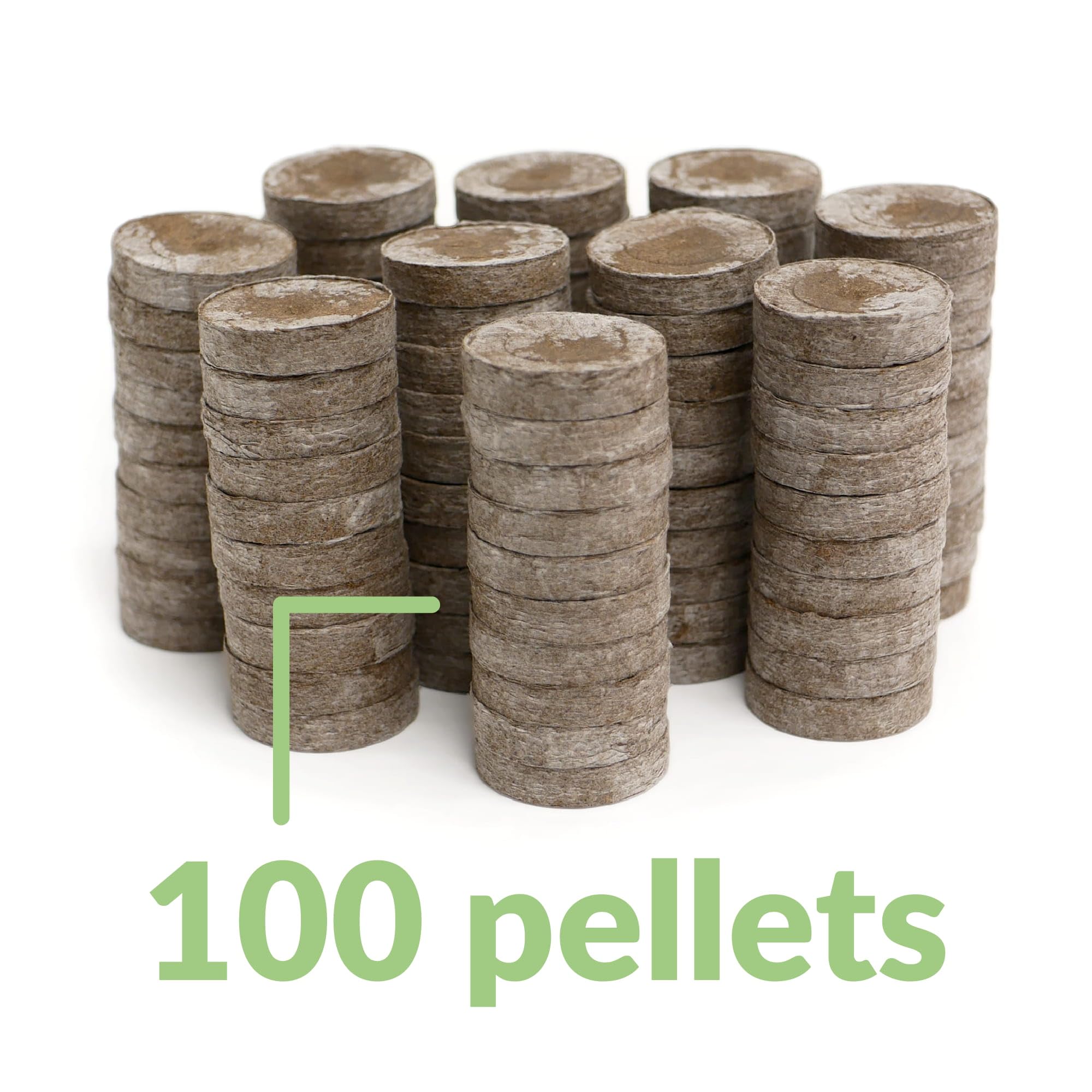 Jiffy packaging stores 100 pellets neatly and ready for use