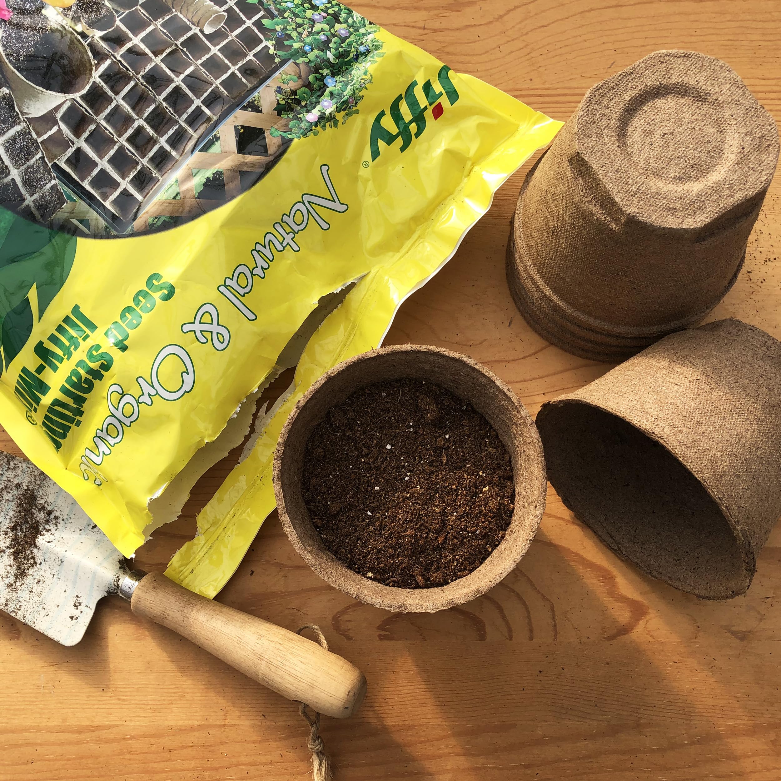 Jiffy seed starting mix planting setup compatible with seed trays