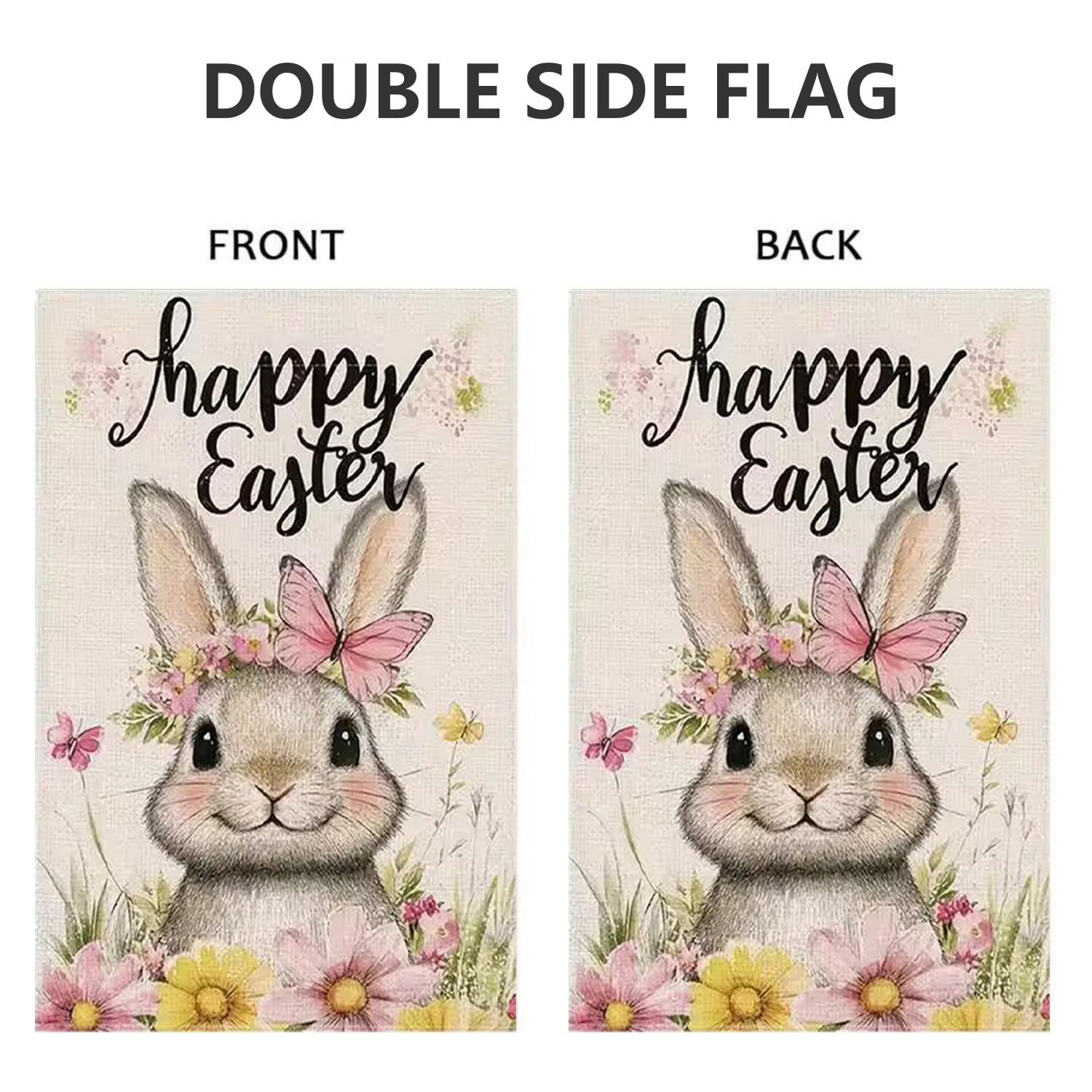 JIGINOFV Easter flag easy sleeve hanger for quick setup.