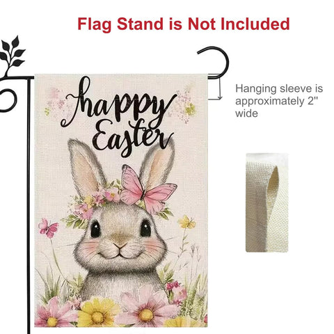 JIGINOFV Easter flag high-strength stitching for durability.
